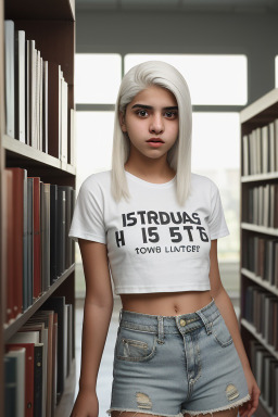 Kuwaiti teenager girl with  white hair