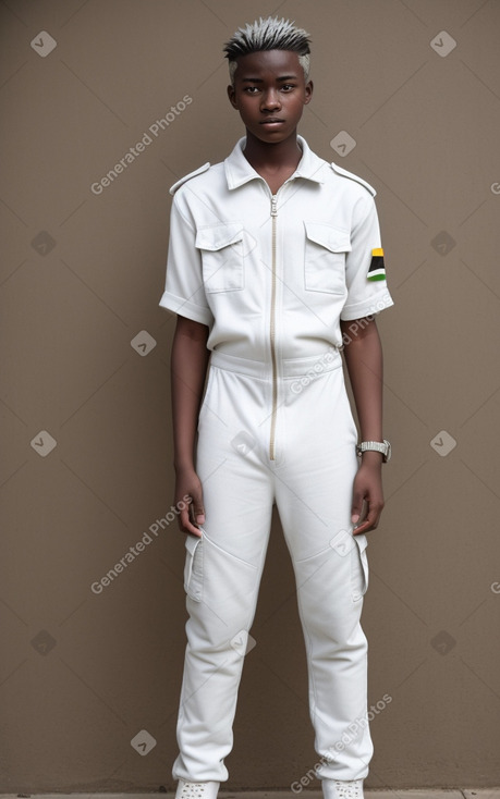 Zimbabwean teenager boy with  white hair