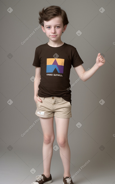 Austrian child non-binary with  brown hair