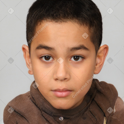 Neutral white child male with short  brown hair and brown eyes