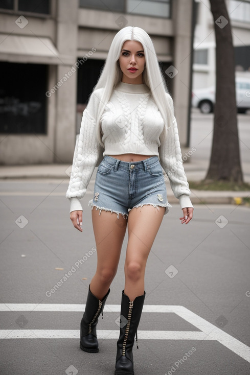 Brazilian adult female with  white hair