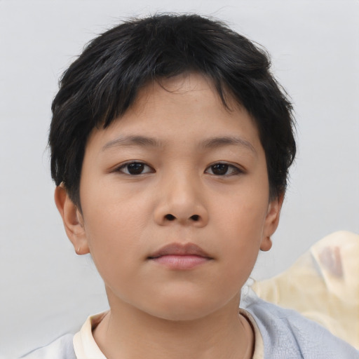 Neutral asian young-adult female with short  brown hair and brown eyes