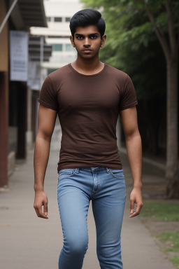 Sri lankan young adult male with  brown hair