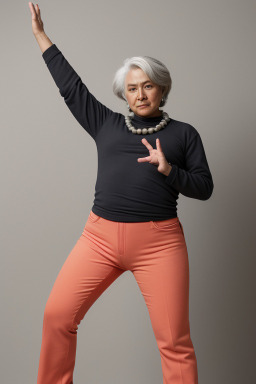 Bolivian adult non-binary with  gray hair