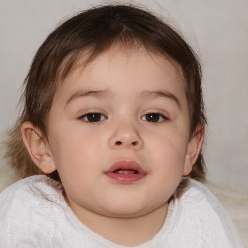 Neutral white child male with medium  brown hair and brown eyes