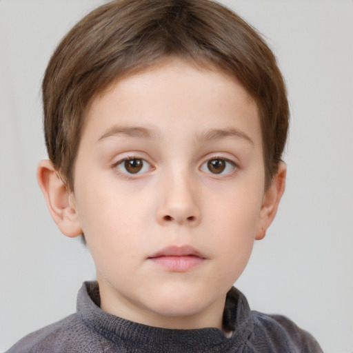 Neutral white child male with short  brown hair and brown eyes