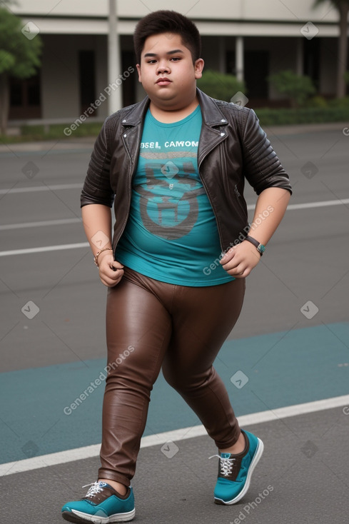 Malaysian teenager boy with  brown hair