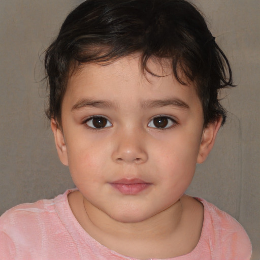 Neutral white child male with short  brown hair and brown eyes