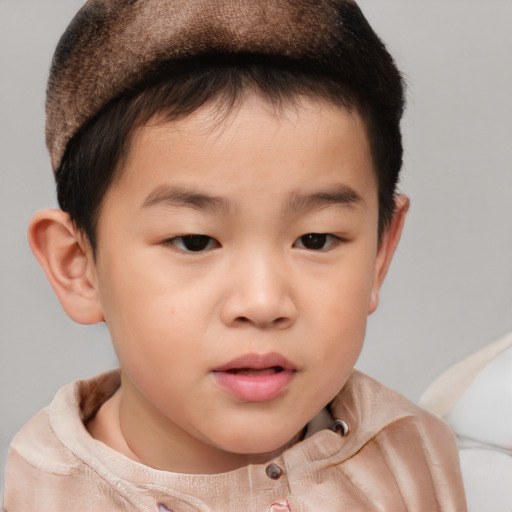 Neutral white child male with short  brown hair and brown eyes