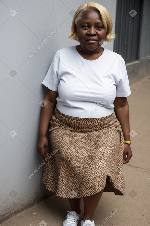 Togolese elderly female with  blonde hair