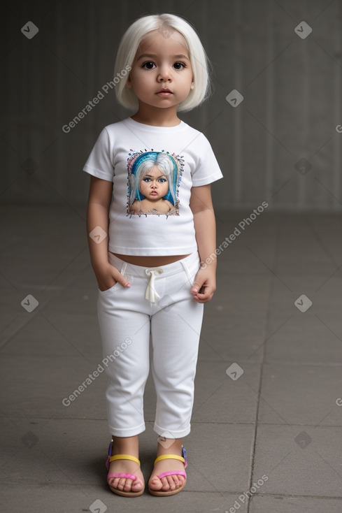 Colombian infant girl with  white hair