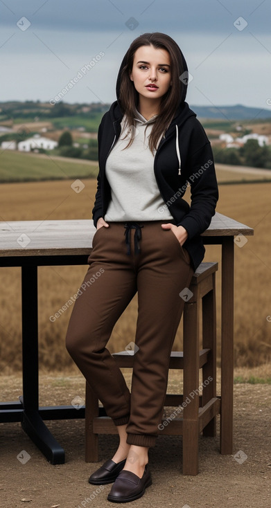 Albanian adult female with  brown hair