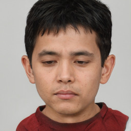 Neutral asian young-adult male with short  brown hair and brown eyes