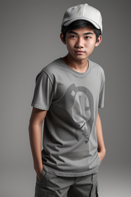 Singaporean teenager boy with  gray hair