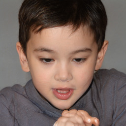 Neutral white child male with short  brown hair and brown eyes