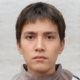 Neutral white child male with short  brown hair and brown eyes