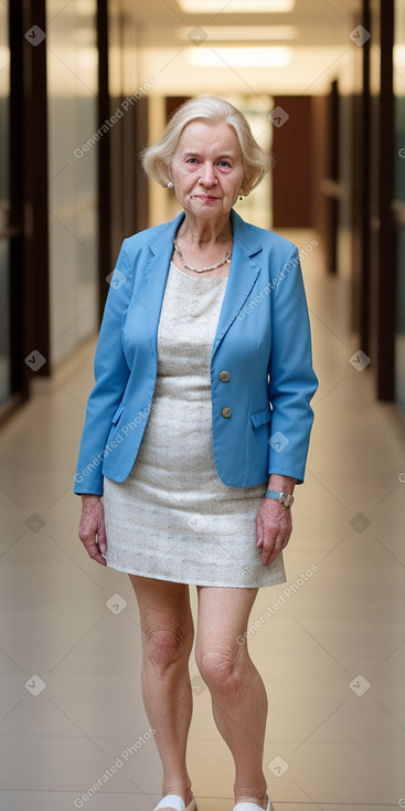 Caucasian elderly female with  blonde hair