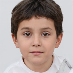 Neutral white child male with short  brown hair and brown eyes