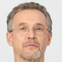 Neutral white middle-aged male with short  brown hair and brown eyes