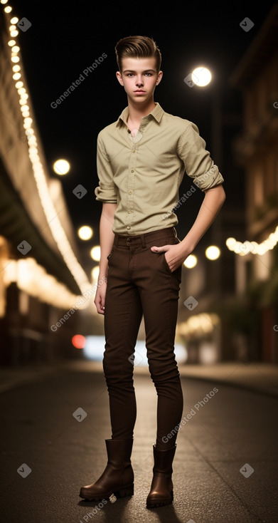 Swiss teenager boy with  brown hair