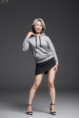 Korean middle-aged female with  gray hair