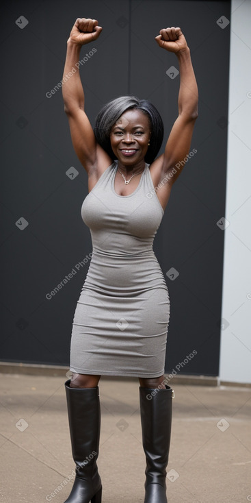 Ghanaian 45 years female with  gray hair