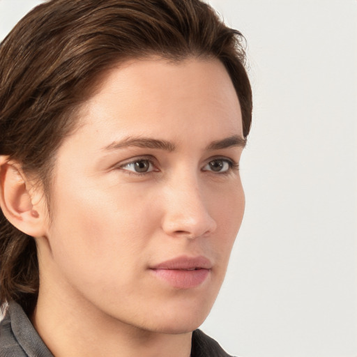 Neutral white young-adult male with medium  brown hair and brown eyes