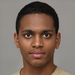 Neutral latino young-adult male with short  brown hair and brown eyes