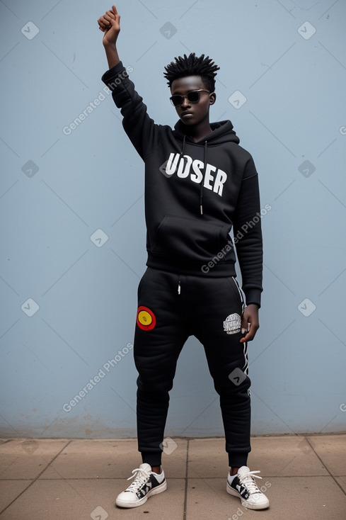 Ugandan teenager boy with  black hair