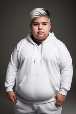 Paraguayan teenager boy with  white hair