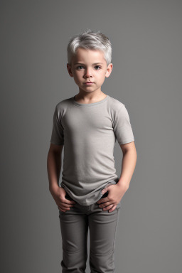 Canadian child boy with  gray hair