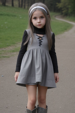 Romanian child girl with  gray hair