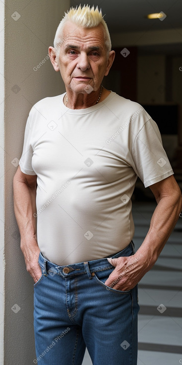 Albanian elderly male with  blonde hair