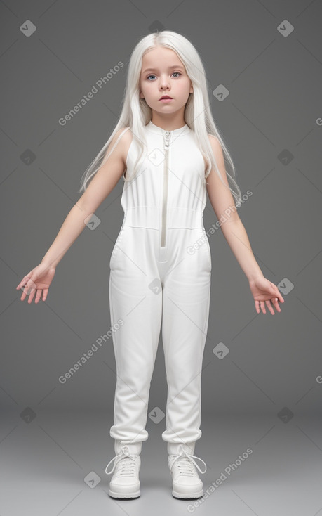 Slovenian child girl with  white hair