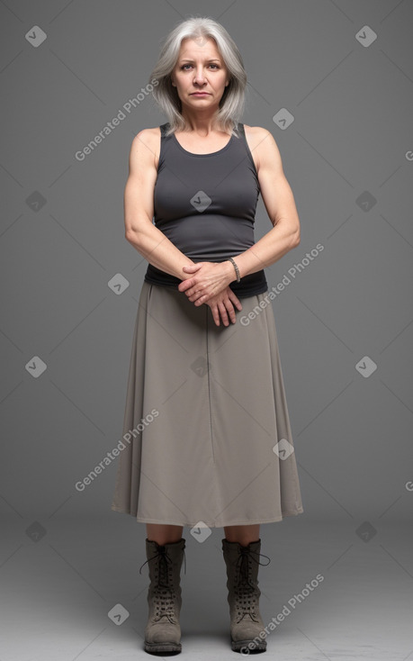 Russian 45 years female with  gray hair