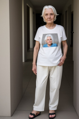 Australian elderly female with  white hair