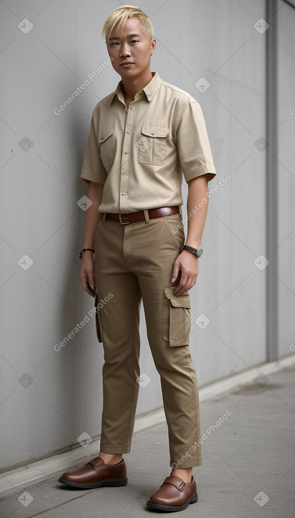 Chinese adult male with  blonde hair