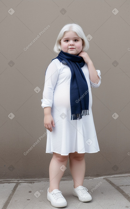 Uruguayan child girl with  white hair