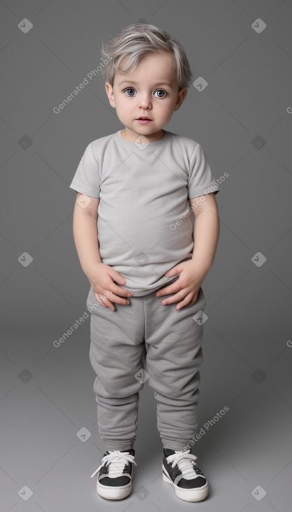 Hungarian infant boy with  gray hair