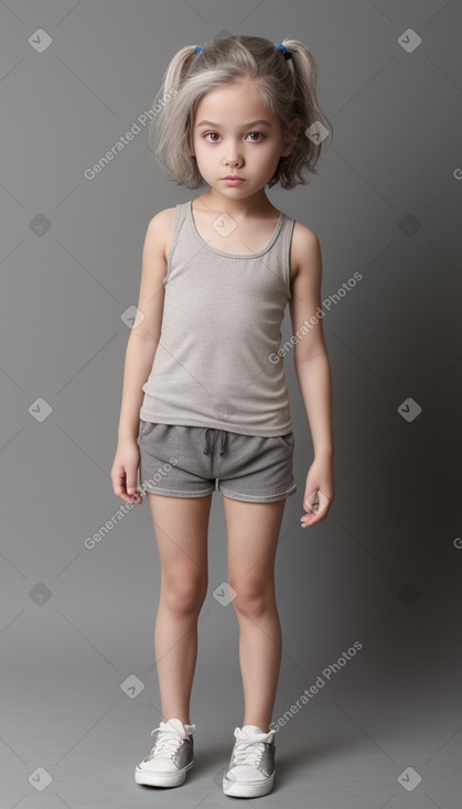 Child girl with  gray hair