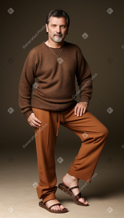 Romanian middle-aged male with  brown hair