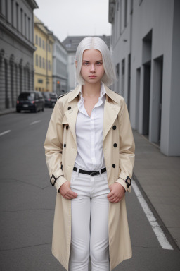 Austrian teenager girl with  white hair