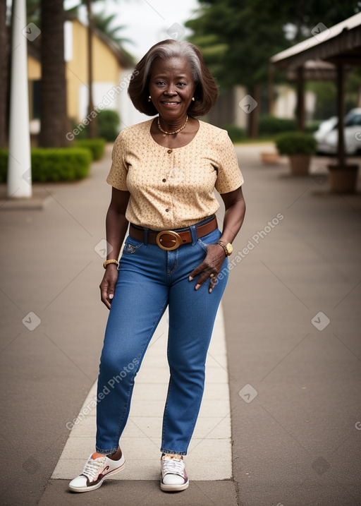 Ghanaian elderly female with  brown hair