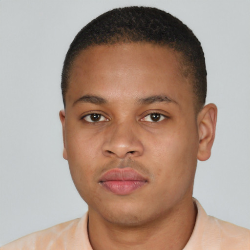 Neutral latino young-adult male with short  brown hair and brown eyes