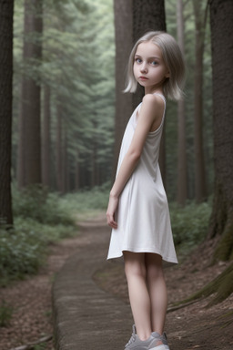 Caucasian child female with  gray hair