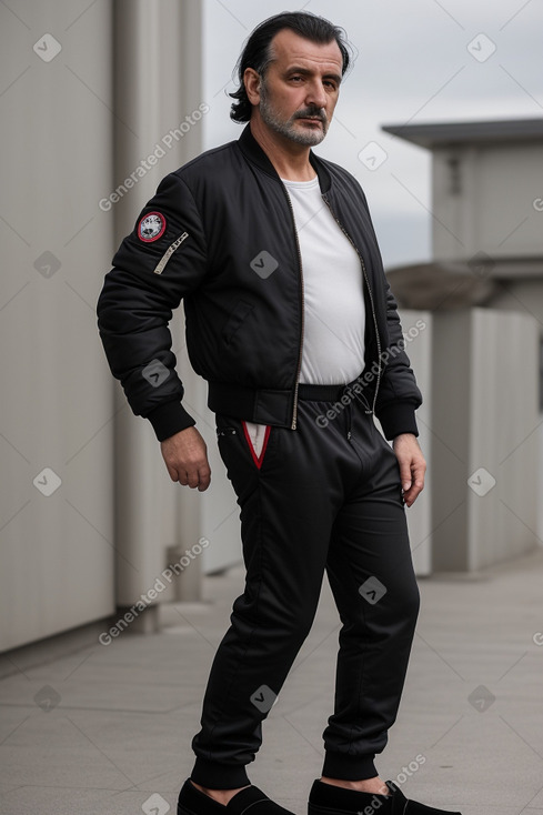 Albanian middle-aged male with  black hair