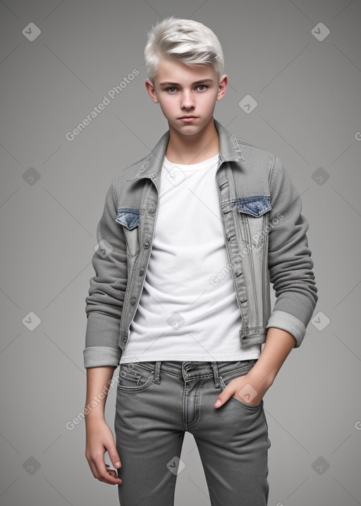 Australian teenager boy with  white hair