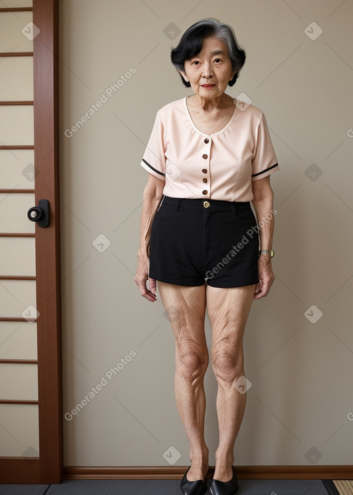 Japanese elderly female with  black hair