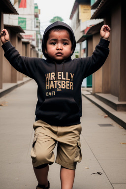 Nepalese infant boy with  brown hair