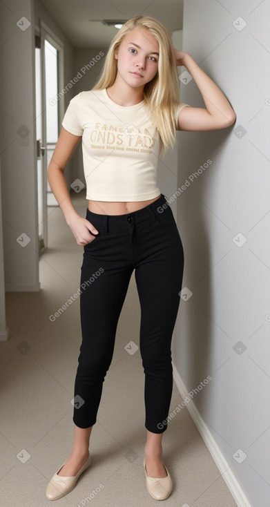 Canadian teenager girl with  blonde hair